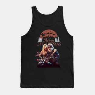 Santa Celebrate Christmas With Motorcycle Tank Top